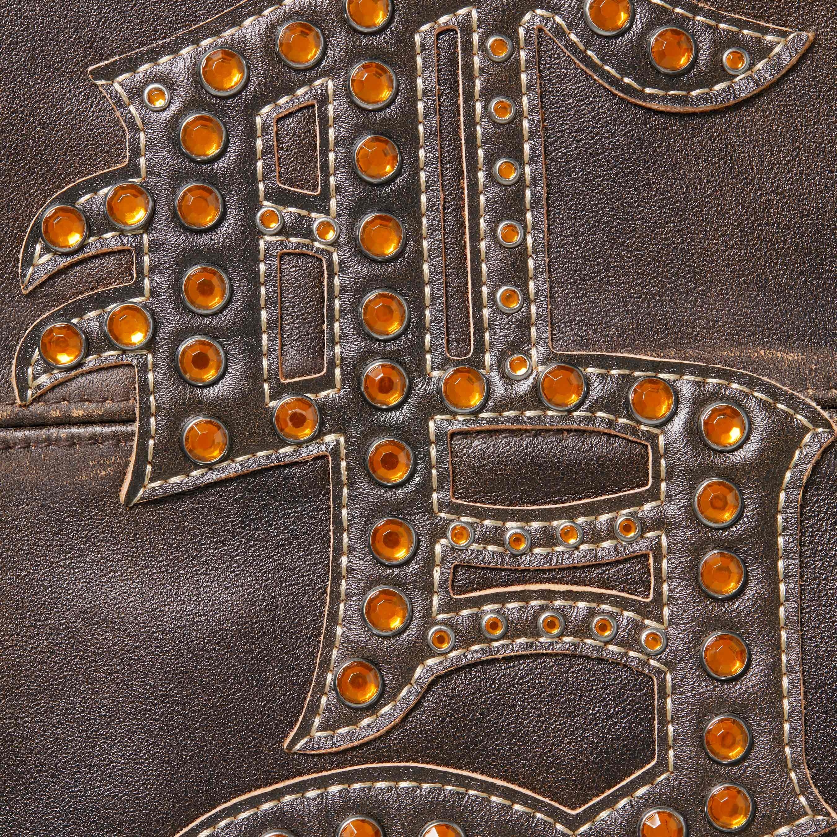 Gem Studded Leather Jacket view 13